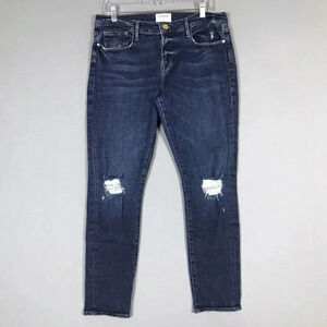 FRAME Le Garcon Size 31 Ankle Slim Boyfriend Jeans Mid Rise Distressed Crop
